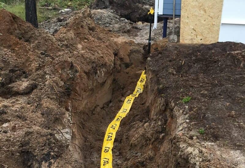 montazh podzemnogo gazoprovoda foto 2 траншея с подземным газопроводом к дому