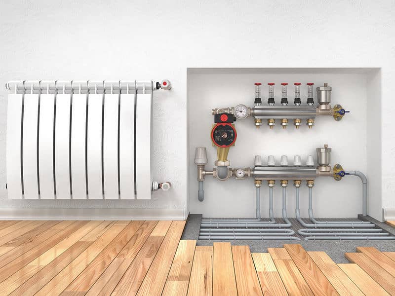 OTOPLENIE отопление радиатор и теплый пол схема